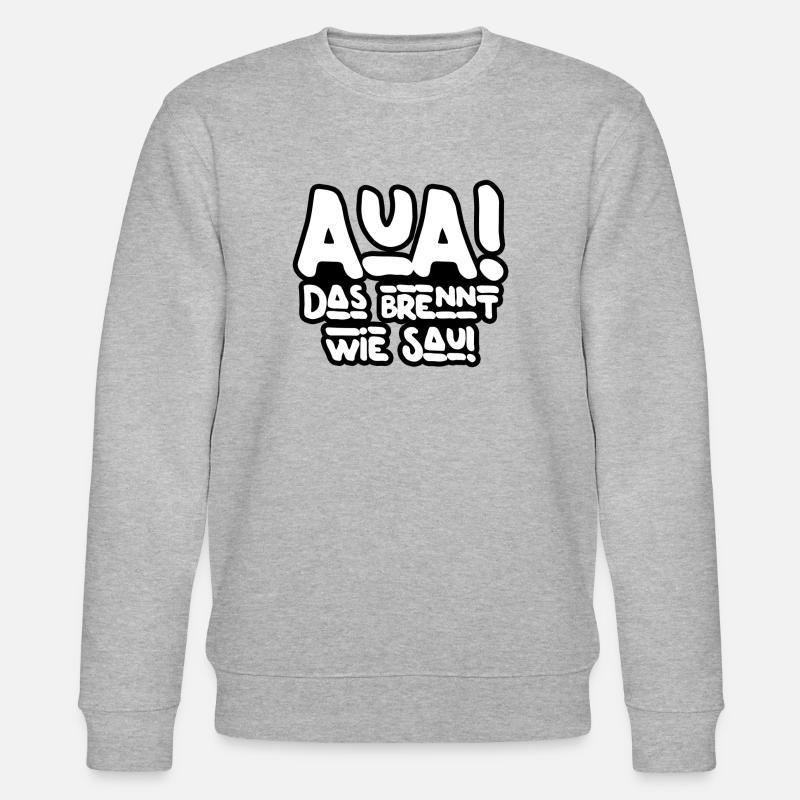 Aua das brennt - Stanley/Stella Unisex Bio-Sweatshirt CHANGER  - Grau meliert