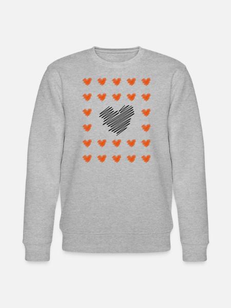 Hearts everywhere - Stanley/Stella CHANGER Unisex Organic Sweatshirt - heather grey