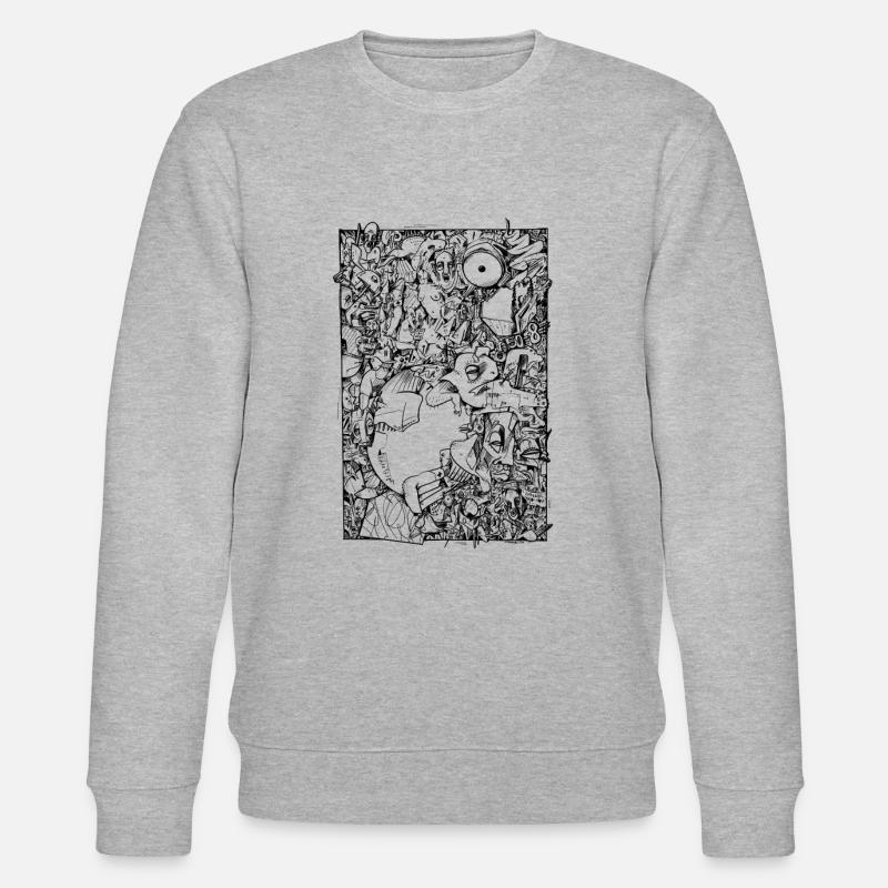 NO-RESET (Black) - Stanley/Stella Unisex Bio-Sweatshirt CHANGER  - Grau meliert