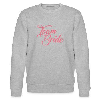 Team Braut Shirt / JGA Junggesellenabschied - Stanley/Stella Unisex Bio-Sweatshirt CHANGER  - Grau meliert - Vorne - Nik (191cm) & Marisol (170cm)