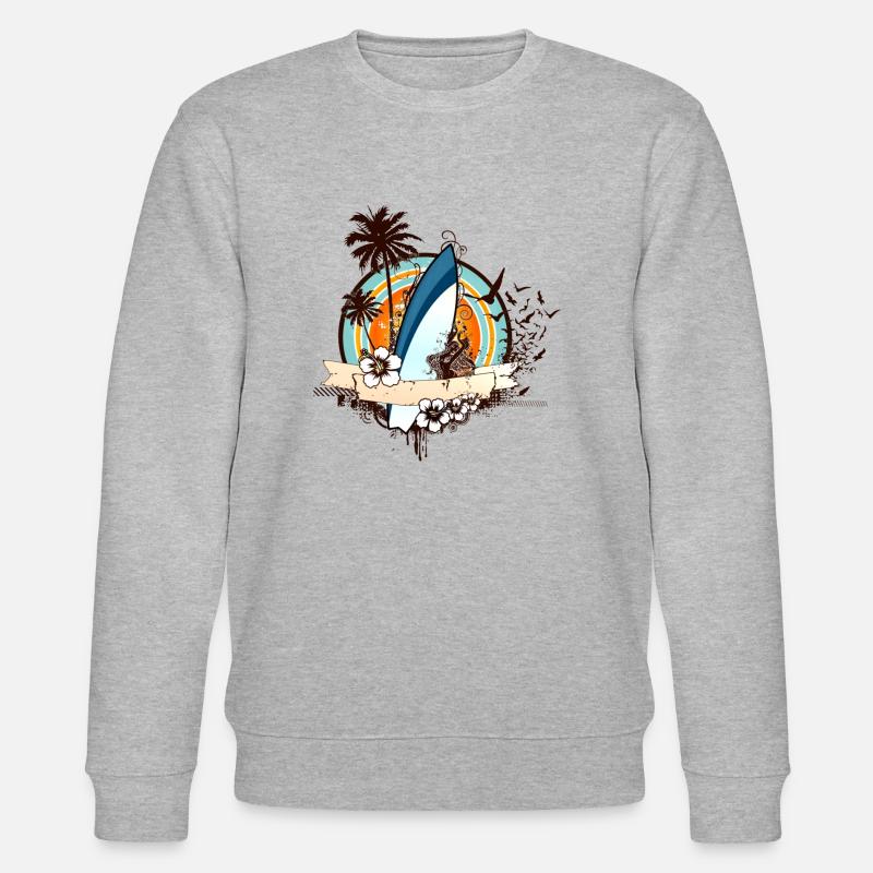 Surfboard-Design 01 - Stanley/Stella Unisex Bio-Sweatshirt CHANGER  - Grau meliert