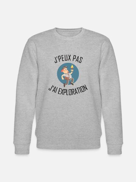 Jag kan inte ha Exploration - Ekologisk sweatshirt CHANGER unisex från Stanley/Stella - gråmelerad