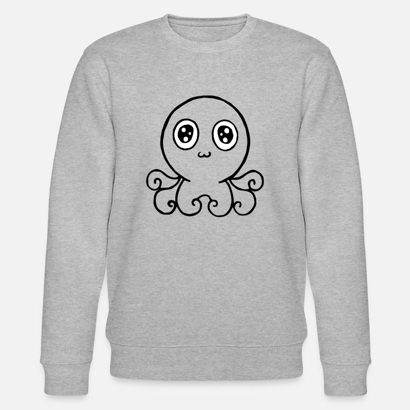 glücklicher Oktopus - Stanley/Stella Unisex Bio-Sweatshirt CHANGER  - Grau meliert
