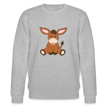 Esel - Stanley/Stella Unisex Bio-Sweatshirt CHANGER  - Grau meliert - Vorne - Nik (191cm) & Marisol (170cm)
