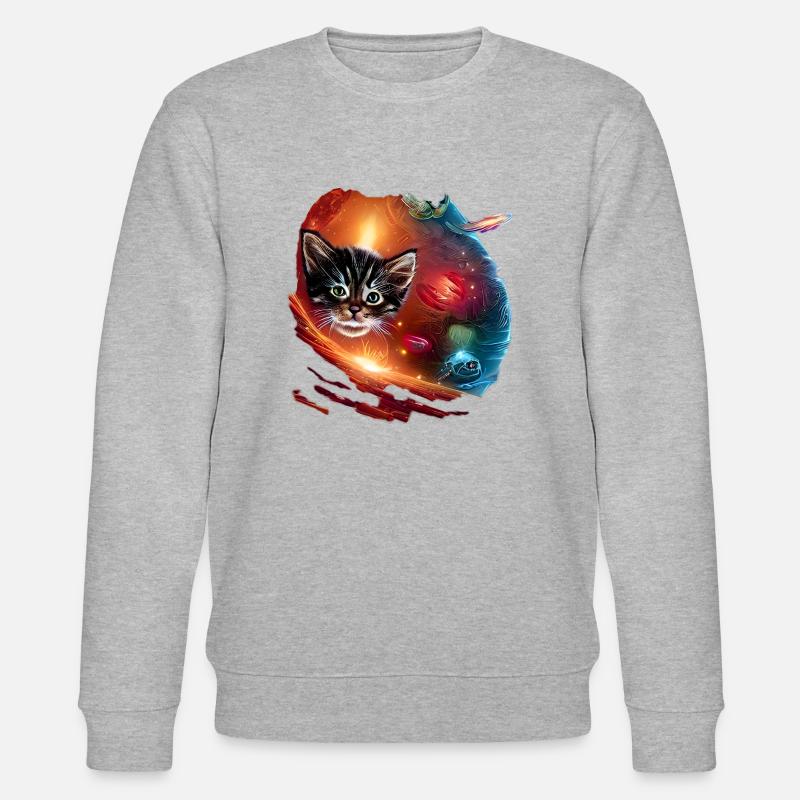 Chat dans l’espace - Sweat bio CHANGER Stanley/Stella Unisexe - gris chiné