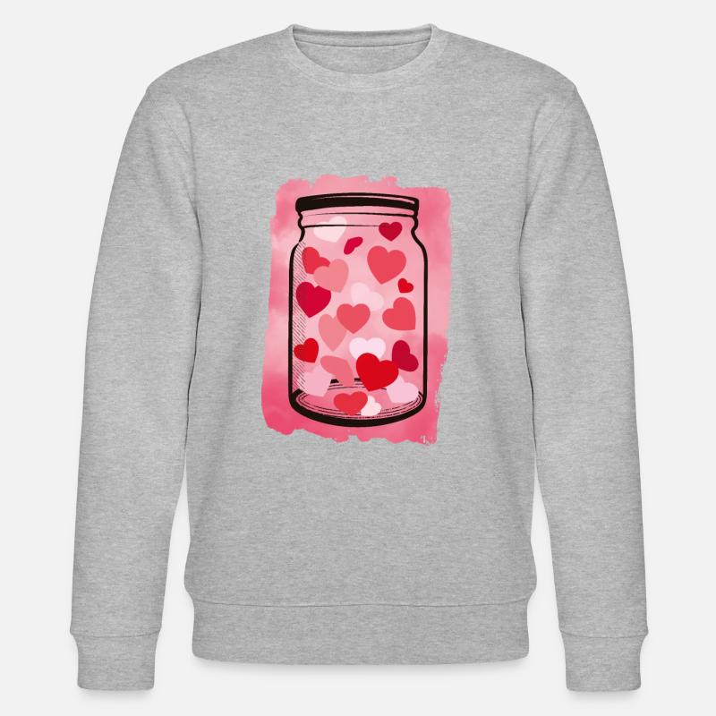Cœurs dans un bocal - Sweat bio CHANGER Stanley/Stella Unisexe - gris chiné