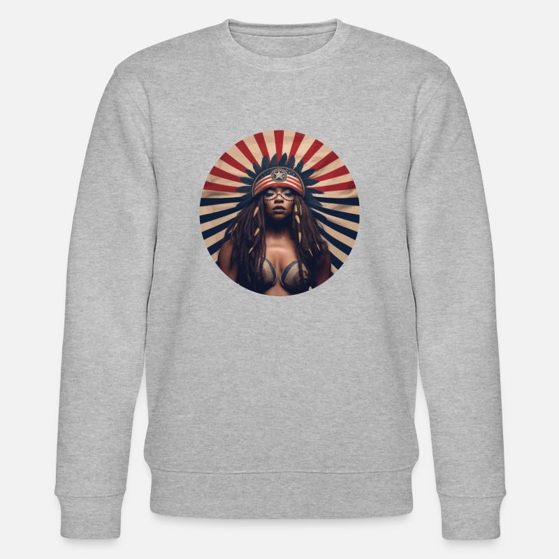 Logo American Flag Geschenk - Stanley/Stella Unisex Bio-Sweatshirt CHANGER  - Grau meliert