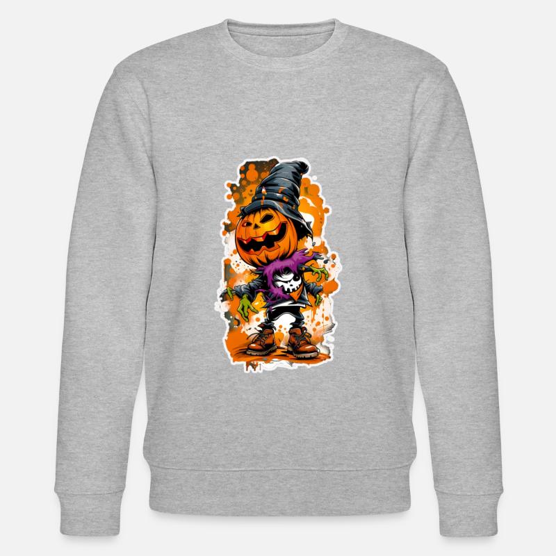 Jack o Lantern 02 - Stanley/Stella Unisex Bio-Sweatshirt CHANGER  - Grau meliert