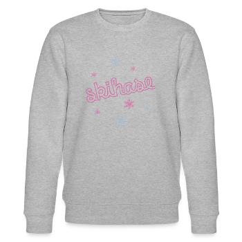 Skihase Ski Skisport Skifahren Skihaserl - Stanley/Stella Unisex Bio-Sweatshirt CHANGER  - Grau meliert - Vorne - Nik (191cm) & Marisol (170cm)