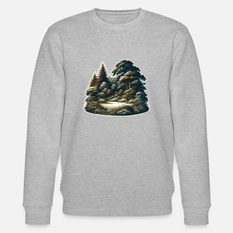 Landschaft - Illustration - Stanley/Stella Unisex Bio-Sweatshirt CHANGER  - Grau meliert