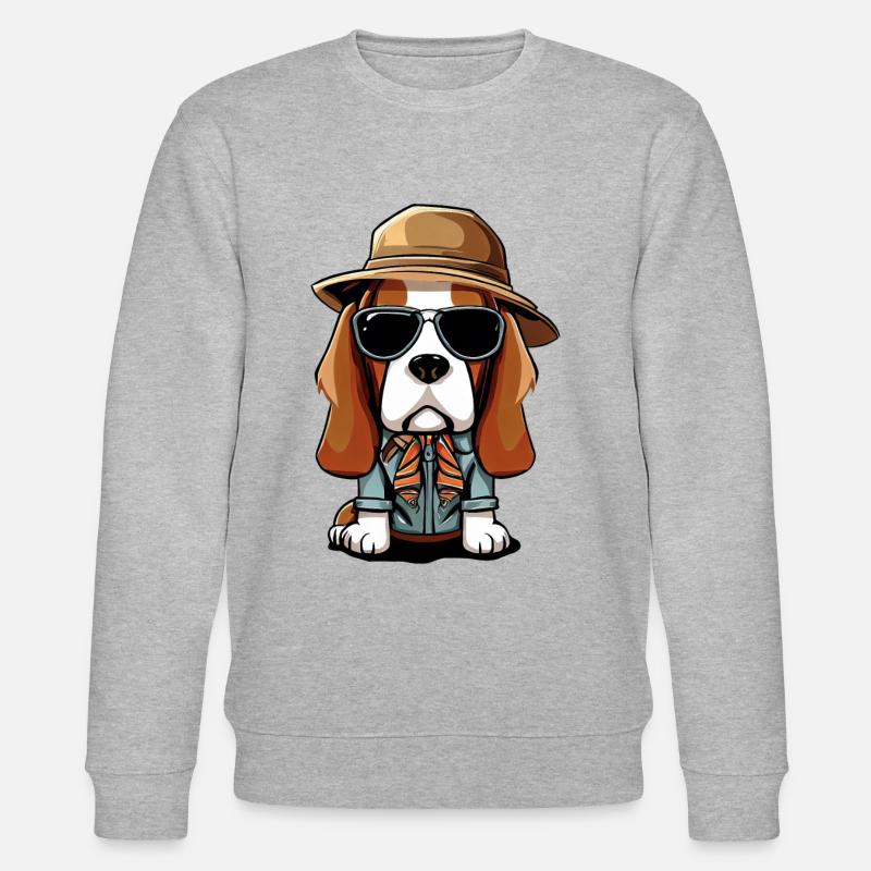 Beagle der Wanderer - Stanley/Stella Unisex Bio-Sweatshirt CHANGER - Grau meliert