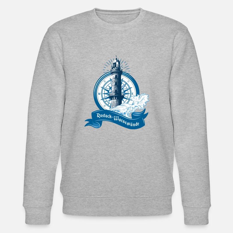 Leuchtturm Warnemünde, Rostock - Stanley/Stella Unisex Bio-Sweatshirt CHANGER  - Grau meliert