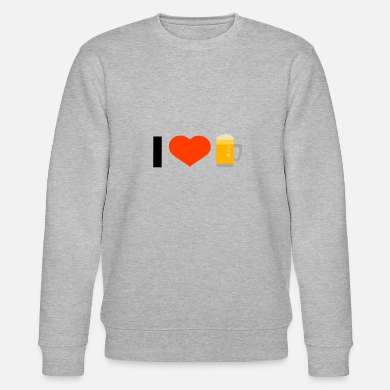 I love - Stanley/Stella Unisex Bio-Sweatshirt CHANGER  - Grau meliert