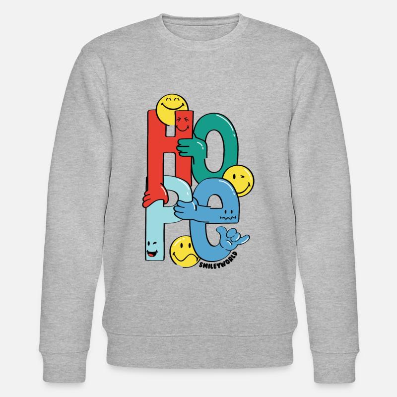 SmileyWorld Hope Avec Différents Smileys - Sweat bio CHANGER Stanley/Stella Unisexe - gris chiné