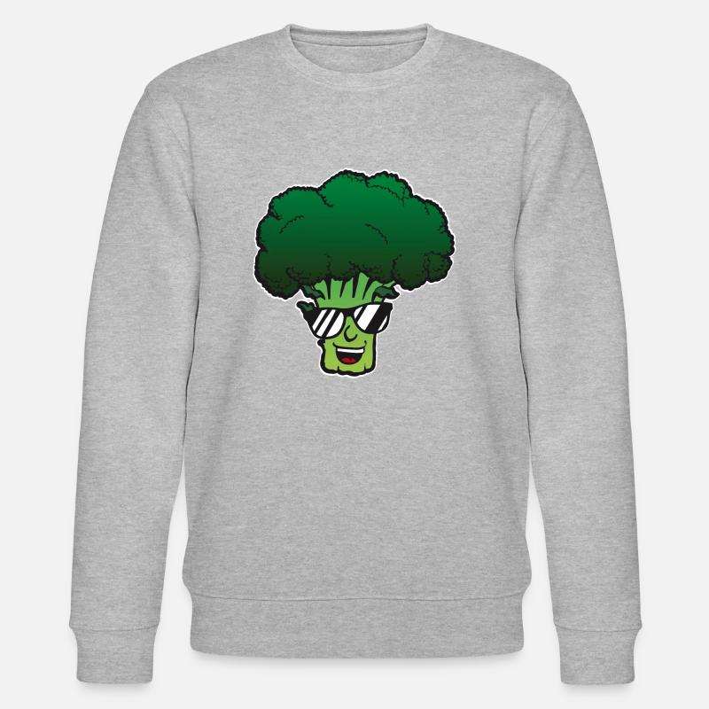 Broccoli mit Sonnenbrille - Stanley/Stella Unisex Bio-Sweatshirt CHANGER  - Grau meliert