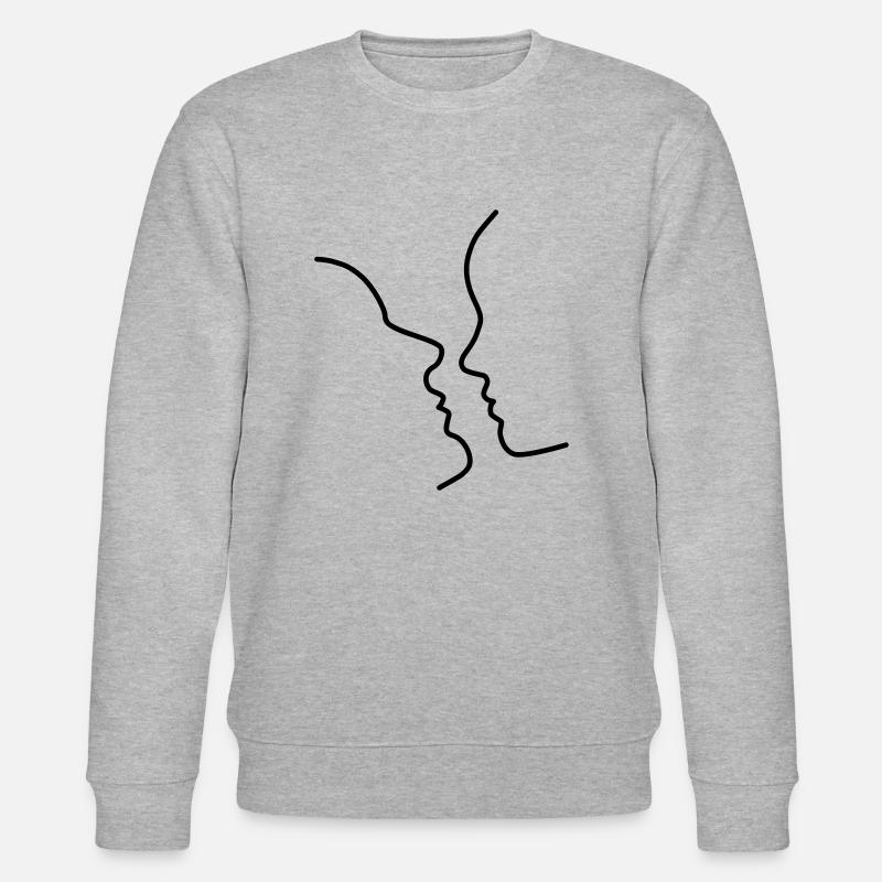 Kuss-Silhouette - Stanley/Stella Unisex Bio-Sweatshirt CHANGER  - Grau meliert