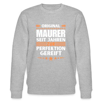 Zur Perfektion gereifter Maurer - Stanley/Stella Unisex Bio-Sweatshirt CHANGER  - Grau meliert - Vorne - Nik (191cm) & Marisol (170cm)