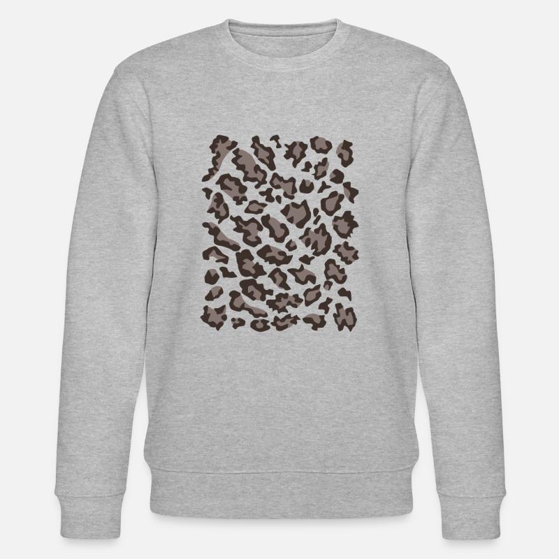 Schneeleopard Muster dunkel - Stanley/Stella Unisex Bio-Sweatshirt CHANGER  - Grau meliert