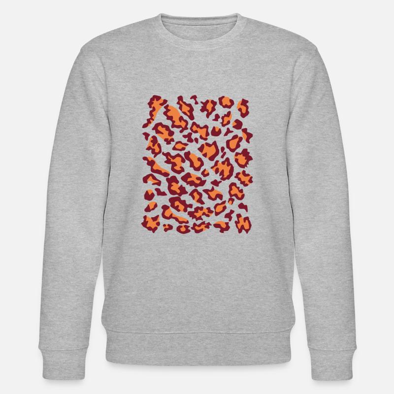 Léopard rouge orange - Sweat bio CHANGER Stanley/Stella Unisexe - gris chiné