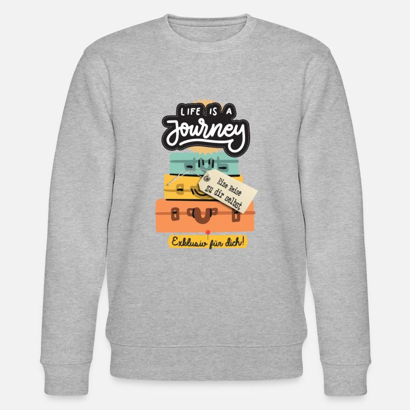 Life is a journey - Stanley/Stella Unisex Bio-Sweatshirt CHANGER  - Grau meliert