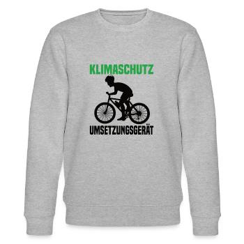 Klimaschutz Umsetzungsgerät Fahrrad Fahren Klima - Stanley/Stella Unisex Bio-Sweatshirt CHANGER  - Grau meliert - Vorne - Nik (191cm) & Marisol (170cm)