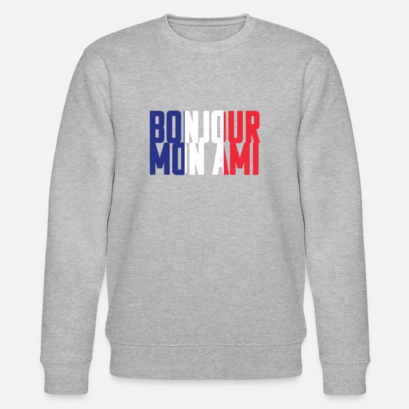 Français Mots - Bonjour Mon Ami - Sweat bio CHANGER Stanley/Stella Unisexe - gris chiné