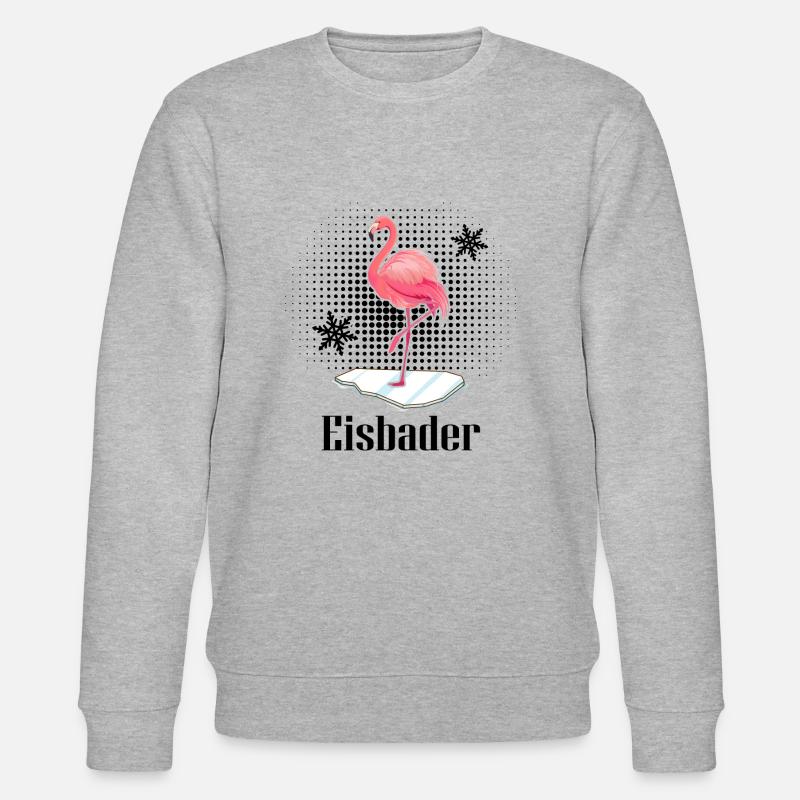Eisbader-Flamingo Eisbad Winterschwimmer - Stanley/Stella Unisex Bio-Sweatshirt CHANGER  - Grau meliert