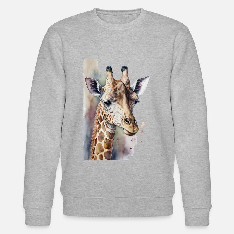 Giraffe Aquarell - Stanley/Stella Unisex Bio-Sweatshirt CHANGER - Grau meliert