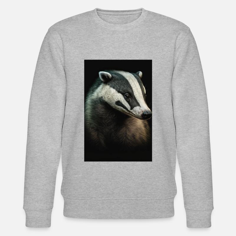 Dachs tier realistisch - Stanley/Stella Unisex Bio-Sweatshirt CHANGER - Grau meliert