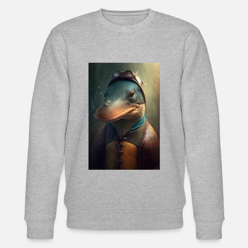 Schnabeltier platypus - Stanley/Stella Unisex Bio-Sweatshirt CHANGER  - Grau meliert
