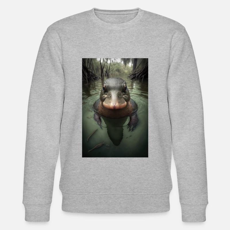 Schnabeltier platypus - Stanley/Stella Unisex Bio-Sweatshirt CHANGER  - Grau meliert