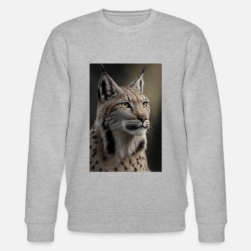 Luchs Wildkatze - Stanley/Stella Unisex Bio-Sweatshirt CHANGER  - Grau meliert