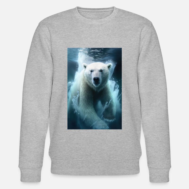 Ours blanc - Sweat bio CHANGER Stanley/Stella Unisexe - gris chiné