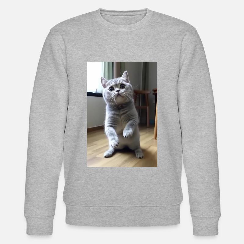 Drôle de chat mignon - Sweat bio CHANGER Stanley/Stella Unisexe - gris chiné