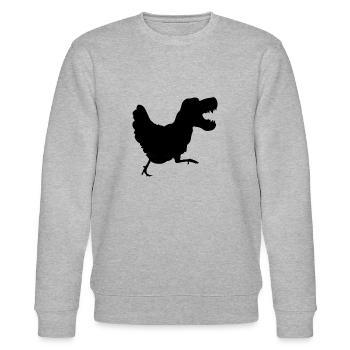 TRex Huhn Dinosaurier Tyrannosaurus Dino Geschenk - Stanley/Stella Unisex Bio-Sweatshirt CHANGER  - Grau meliert - Vorne - Nik (191cm) & Marisol (170cm)
