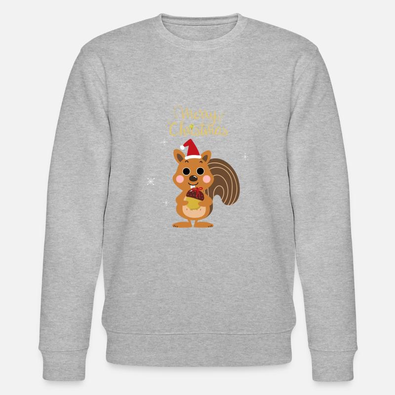 Squirrel Christmas -Eichhörnchen - Stanley/Stella Unisex Bio-Sweatshirt CHANGER  - Grau meliert