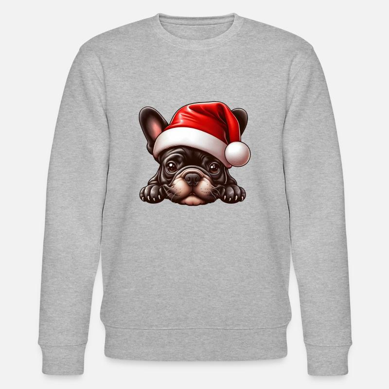 Frenchie Welpen Geschenke - Stanley/Stella Unisex Bio-Sweatshirt CHANGER  - Grau meliert