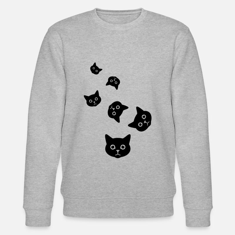 Katze Kopf - Stanley/Stella Unisex Bio-Sweatshirt CHANGER  - Grau meliert
