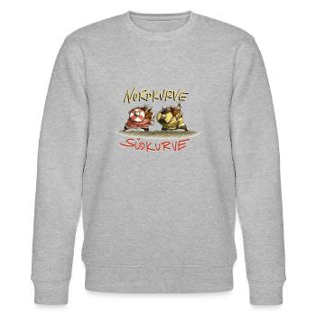 Norkurve gegen Südkurve - Stanley/Stella Unisex Bio-Sweatshirt CHANGER  - Grau meliert - Vorne - Nik (191cm) & Marisol (170cm)