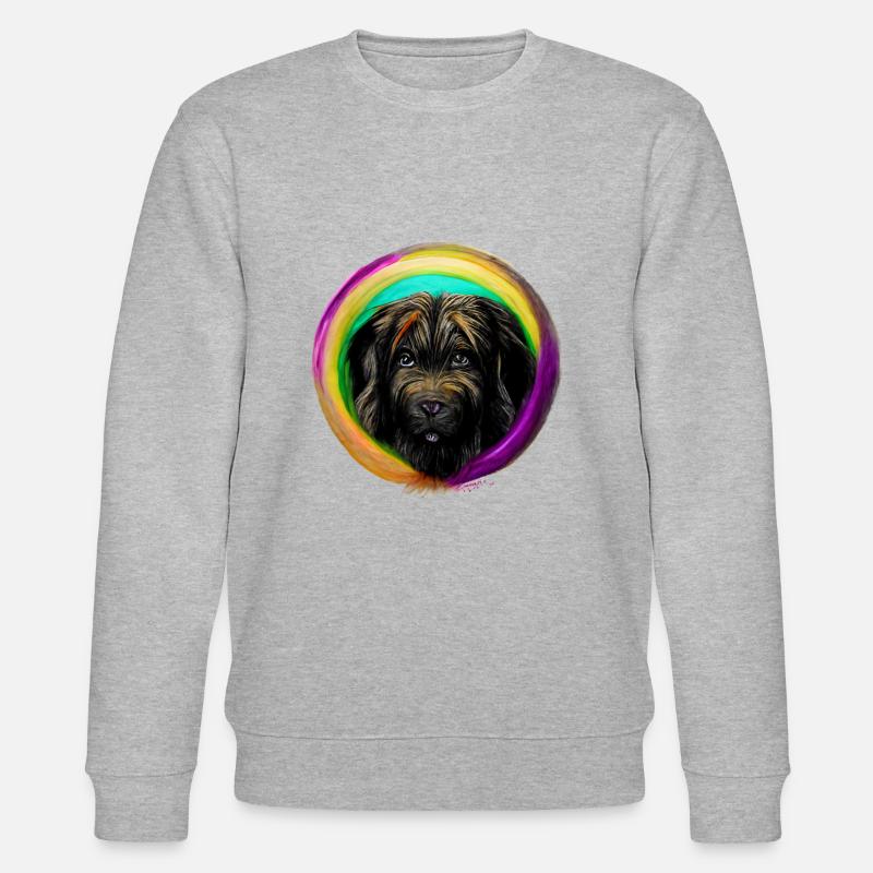 Regenbogen Hund Briard 2 - Stanley/Stella Unisex Bio-Sweatshirt CHANGER  - Grau meliert