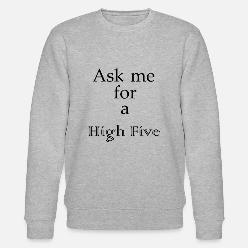 High Five - Schriftzug - Stanley/Stella Unisex Bio-Sweatshirt CHANGER  - Grau meliert