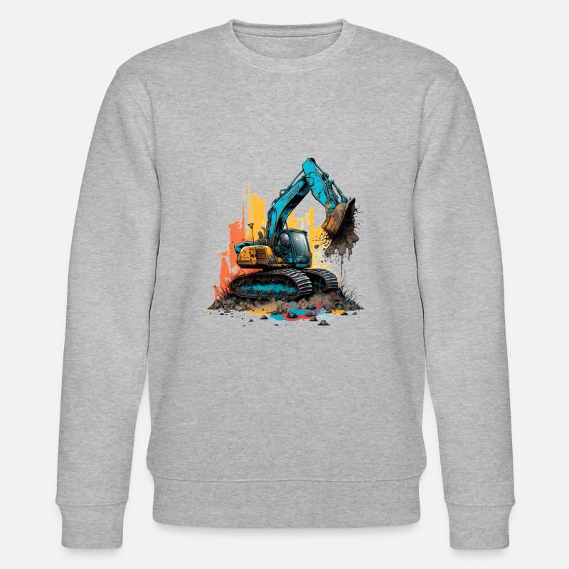 Excavator Graffiti - Stanley/Stella CHANGER Unisex Organic Sweatshirt - heather grey
