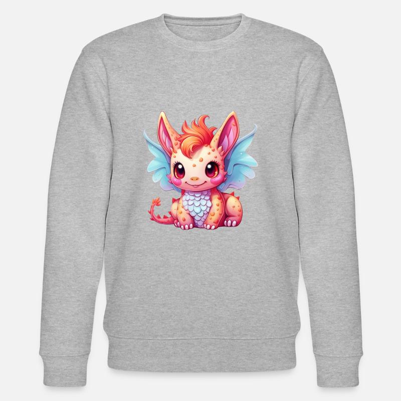 Dragon Kawaii Dessin - Sweat bio CHANGER Stanley/Stella Unisexe - gris chiné