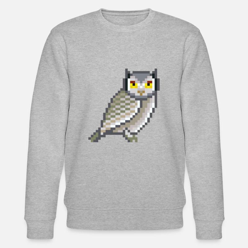 Pixel- Owl - Stanley/Stella Unisex Bio-Sweatshirt CHANGER  - Grau meliert