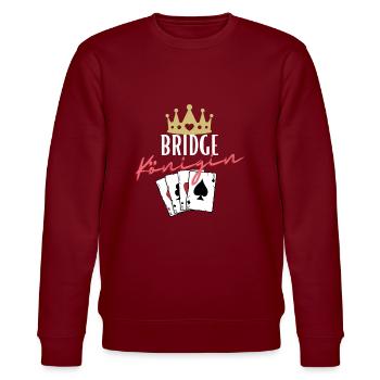 Bridge Königin - Stanley/Stella Unisex Bio-Sweatshirt CHANGER  - Burgunderrot - Vorne - Nik (191cm) & Marisol (170cm)
