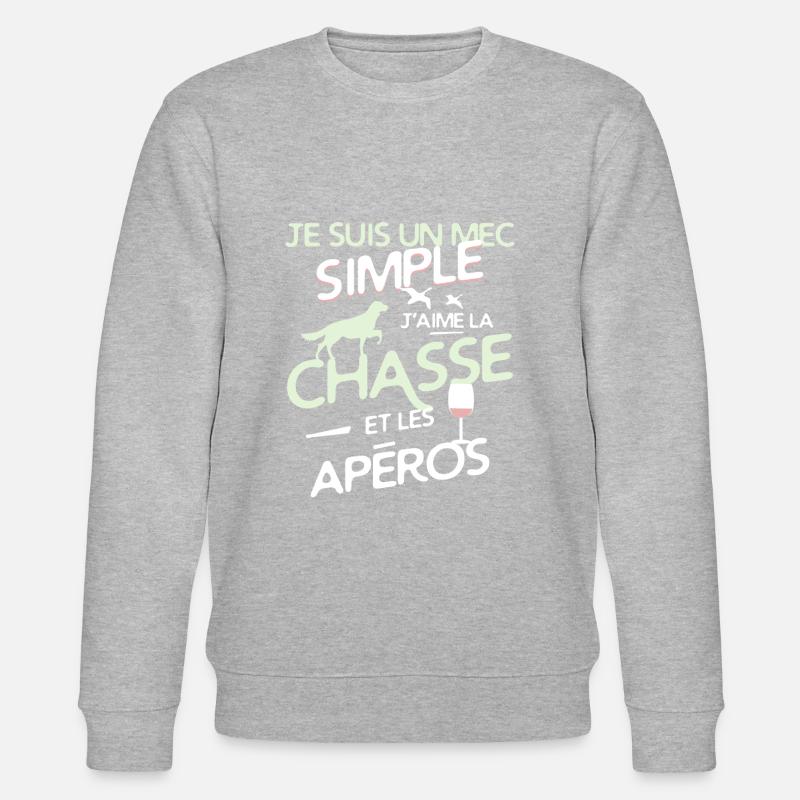 Chasseur - un mec simple - Sweat bio CHANGER Stanley/Stella Unisexe - gris chiné