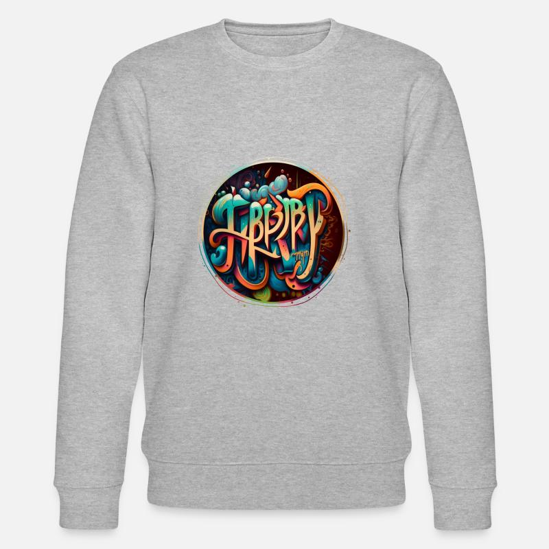 "Trippy" Graffiti Theme 3 - Stanley/Stella Unisex Bio-Sweatshirt CHANGER  - Grau meliert