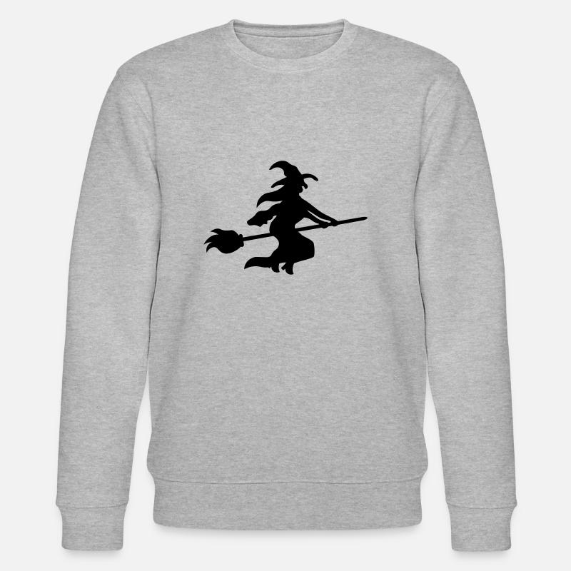 Sorcière sur balai - Halloween - Sweat bio CHANGER Stanley/Stella Unisexe - gris chiné