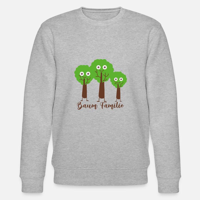baum familie,bäume,familie,comic,3 - Stanley/Stella Unisex Bio-Sweatshirt CHANGER  - Grau meliert