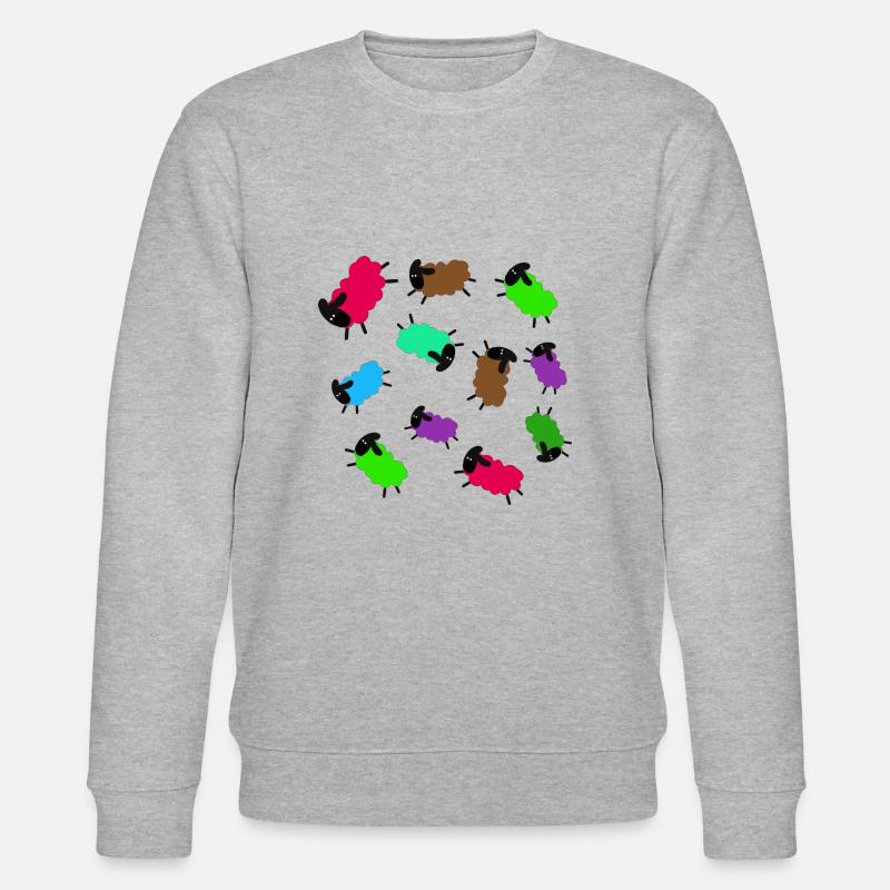 Sheep,Sheep,Illustration,Comic,Mowing - Stanley/Stella CHANGER Unisex Organic Sweatshirt - heather grey